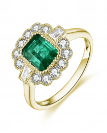 EMERALD CUT DIAMOND RING (TR4615)