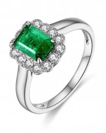 EMERALD CUT DIAMOND RING (TR4629)