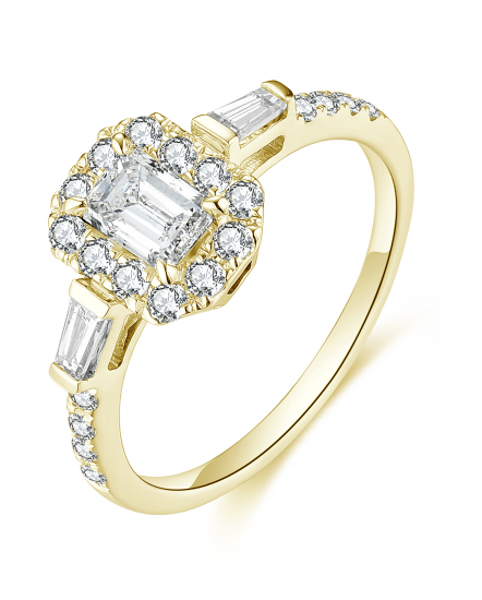 EMERALD CUT DIAMOND ENGAGEMENT RING (TR4632)