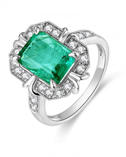EMERALD CUT DIAMOND RING (TR4643)