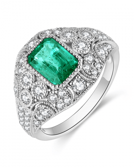 EMERALD CUT DIAMOND RING (TR4644)