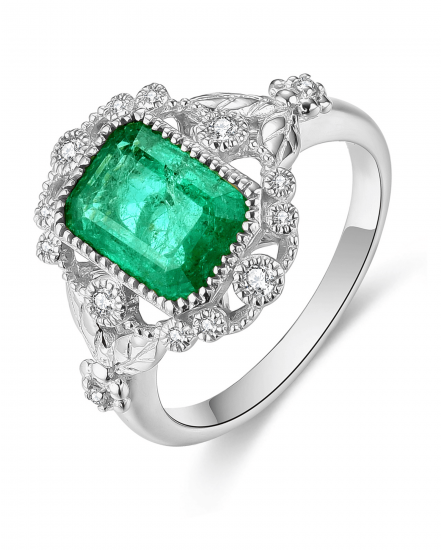 EMERALD CUT DIAMOND RING (TR4648)