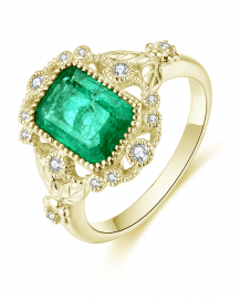 EMERALD CUT DIAMOND RING (TR4648)