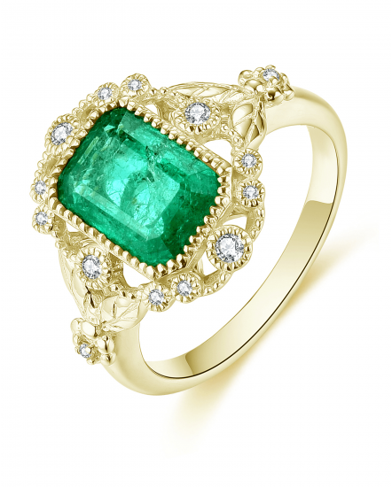 EMERALD CUT DIAMOND RING (TR4648)