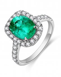 OVAL EMERALD DIAMOND RING (TR4660)
