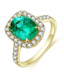 OVAL EMERALD DIAMOND RING (TR4660)