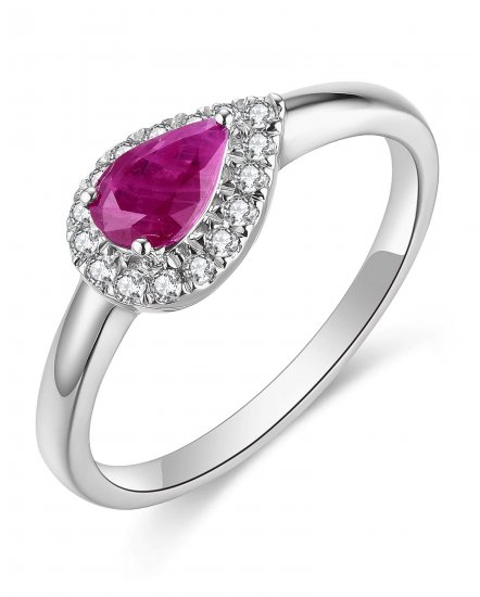 PEAR RUBY DIAMOND RING (TR4695)
