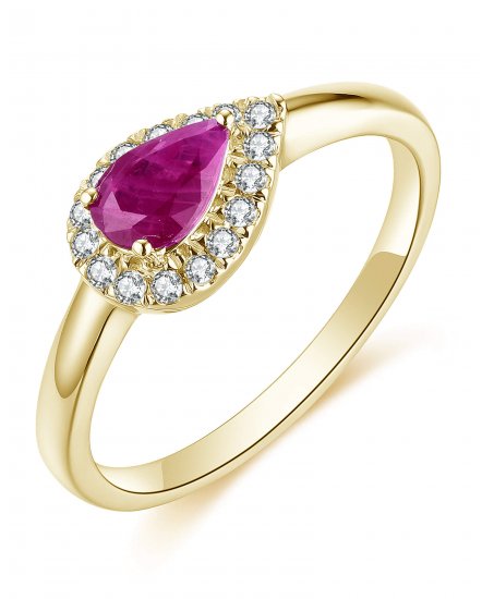 PEAR RUBY DIAMOND RING (TR4695)