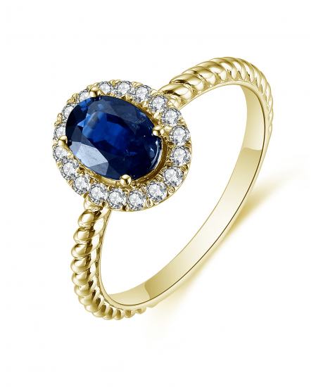 OVAL SAPPHIRE DIAMOND RING (TR4707)
