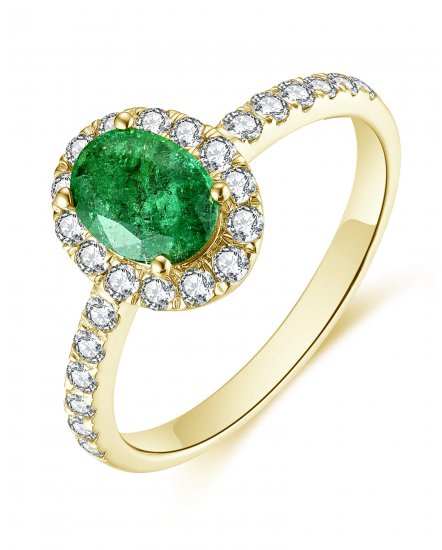 OVAL EMERALD DIAMOND RING (TR4719)