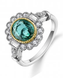 OVAL EMERALD DIAMOND RING (TR4824)