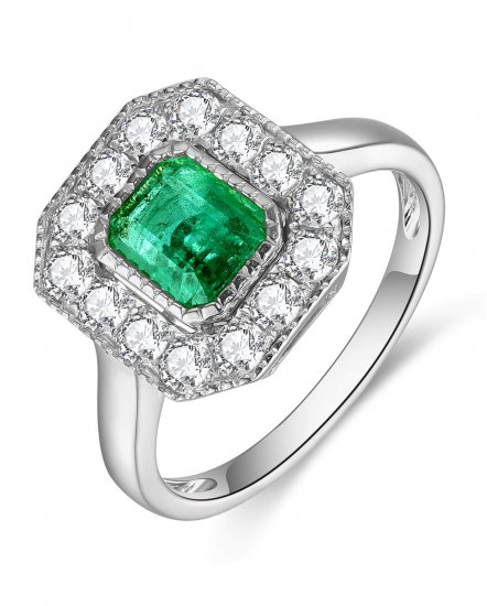 EMERALD CUT DIAMOND RING (TR4984)