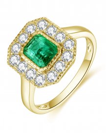 EMERALD CUT DIAMOND RING (TR4984)