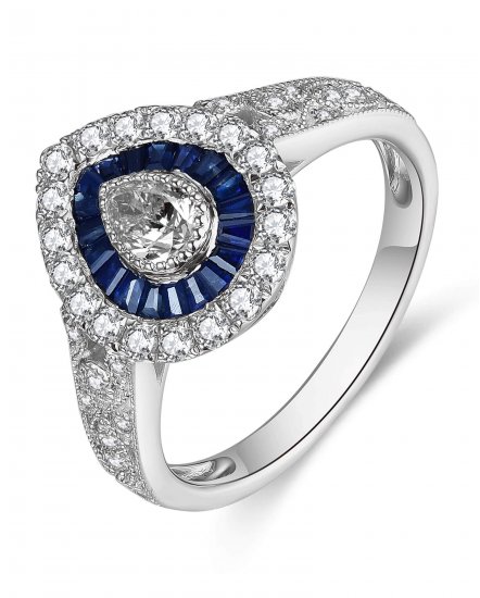 PEAR SAPPHIRE DIAMOND RING (TR5000)
