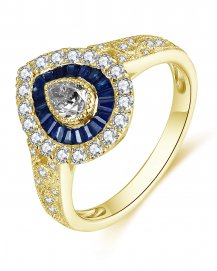 PEAR SAPPHIRE DIAMOND RING (TR5000)