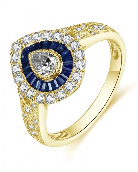 PEAR SAPPHIRE DIAMOND RING (TR5000)