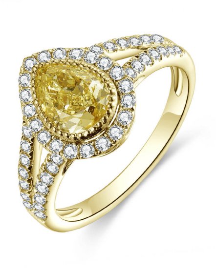 MULTI TONE PEAR DIAMOND ENGAGEMENT RING (TR5031)