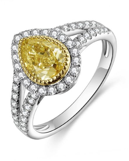 MULTI TONE PEAR DIAMOND ENGAGEMENT RING (TR5031)