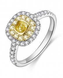 MULTI TONE CUSHION DIAMOND ENGAGEMENT RING (TR5032)