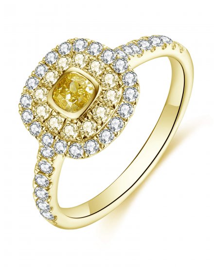 MULTI TONE CUSHION DIAMOND ENGAGEMENT RING (TR5032)