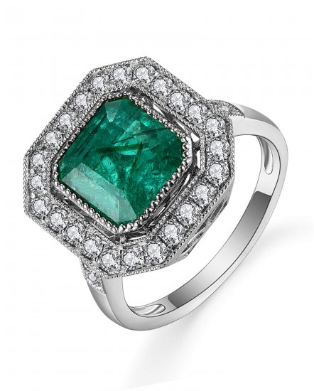 EMERALD CUT DIAMOND RING (TR5036)