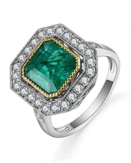 EMERALD CUT DIAMOND RING (TR5036)