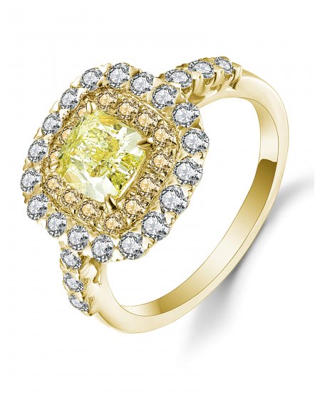 MULTI TONE CUSHION DIAMOND ENGAGEMENT RING (TR5062)
