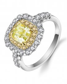 MULTI TONE CUSHION DIAMOND ENGAGEMENT RING (TR5062)