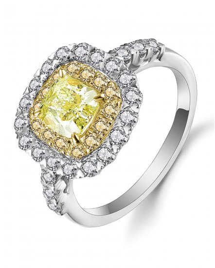 MULTI TONE CUSHION DIAMOND ENGAGEMENT RING (TR5062)