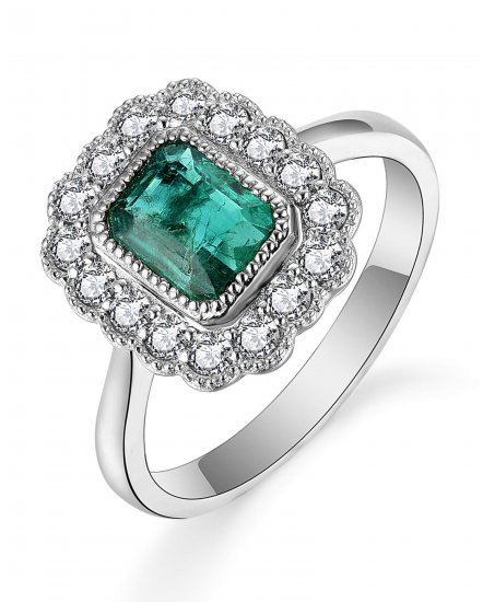 EMERALD CUT DIAMOND RING (TR5155)