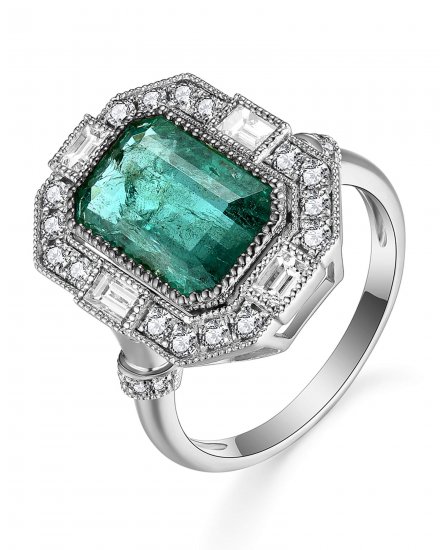 EMERALD CUT DIAMOND RING (TR5215)