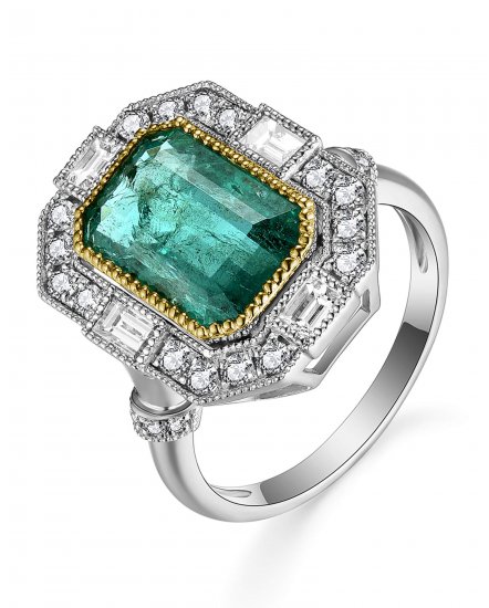 EMERALD CUT DIAMOND RING (TR5215)