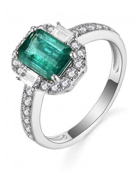 EMERALD CUT DIAMOND RING (TR5216)