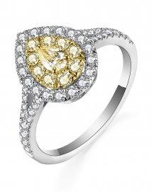 MULTI TONE PEAR DIAMOND ENGAGEMENT RING (TR5227)