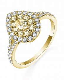 MULTI TONE PEAR DIAMOND ENGAGEMENT RING (TR5227)