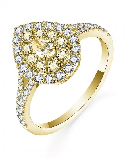 MULTI TONE PEAR DIAMOND ENGAGEMENT RING (TR5227)