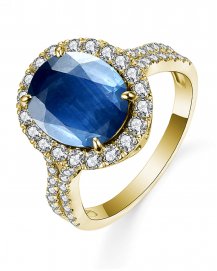 OVAL SAPPHIRE DIAMOND RING (TR5237)