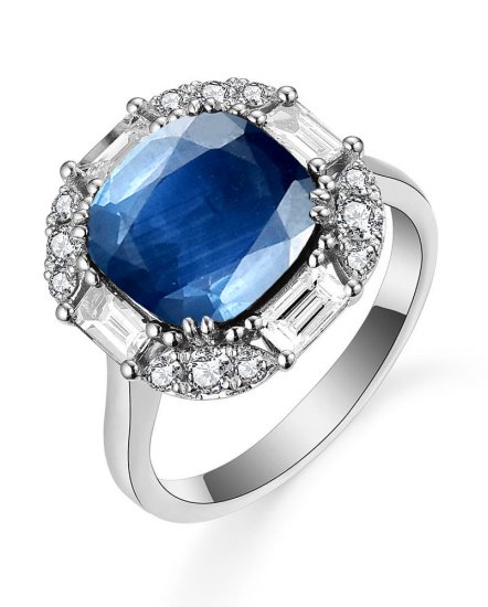 CUSHION SAPPHIRE DIAMOND RING (TR5242)