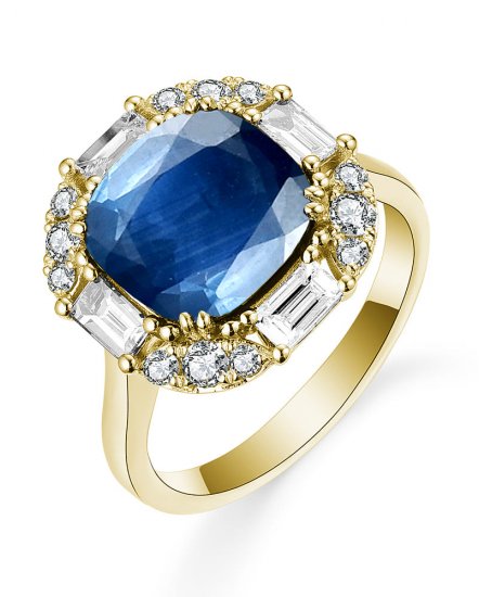 CUSHION SAPPHIRE DIAMOND RING (TR5242)