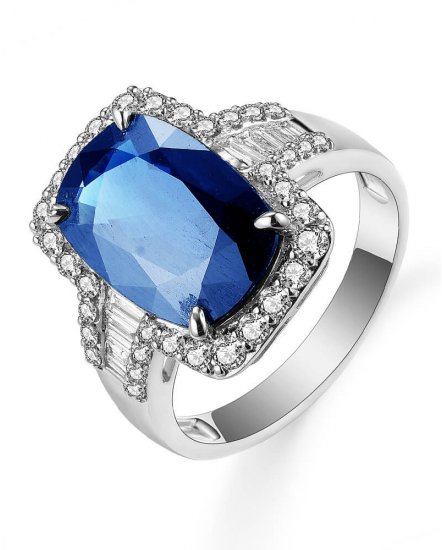 CUSHION SAPPHIRE DIAMOND RING (TR5283)