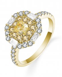 MULTI TONE RADIANT DIAMOND ENGAGEMENT RING (TR5292)