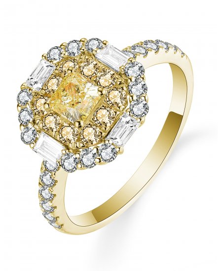 MULTI TONE RADIANT DIAMOND ENGAGEMENT RING (TR5292)