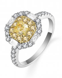 MULTI TONE RADIANT DIAMOND ENGAGEMENT RING (TR5292)