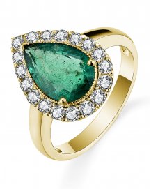 PEAR EMERALD DIAMOND RING (TR5318)
