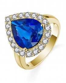 PEAR SAPPHIRE DIAMOND RING (TR5339)