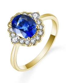 OVAL SAPPHIRE DIAMOND RING (TR5395)
