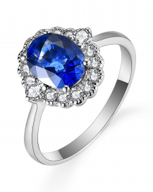 OVAL SAPPHIRE DIAMOND RING (TR5395)