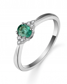 OVAL EMERALD DIAMOND RING (TR5402)