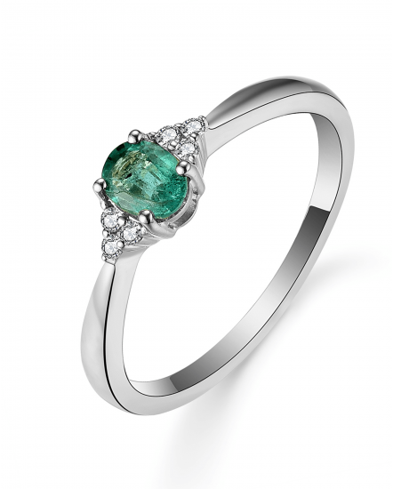 OVAL EMERALD DIAMOND RING (TR5402)