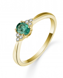 OVAL EMERALD DIAMOND RING (TR5402)